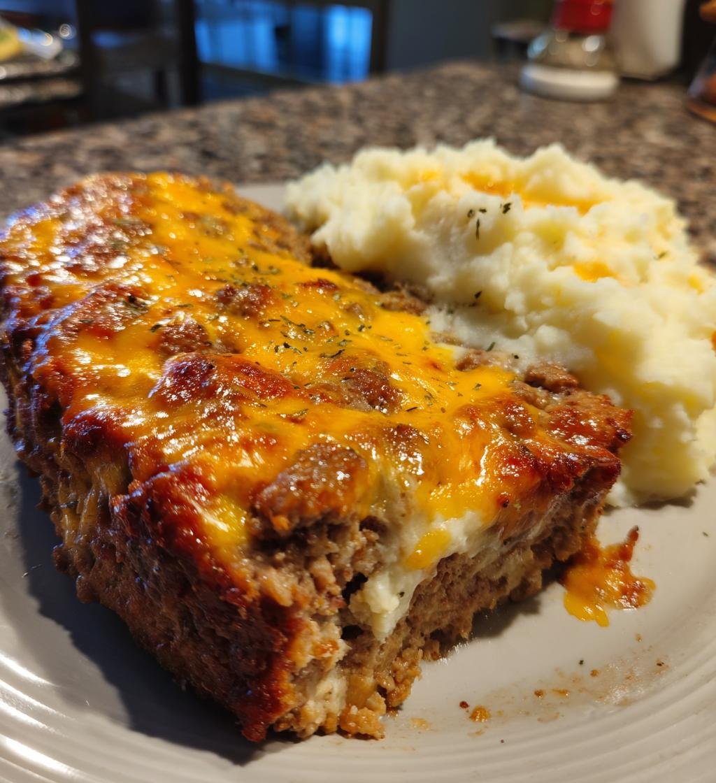 Meatloaf with Mashed Potatoes and Cheese - detail 1