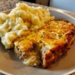 Meatloaf with Mashed Potatoes and Cheese