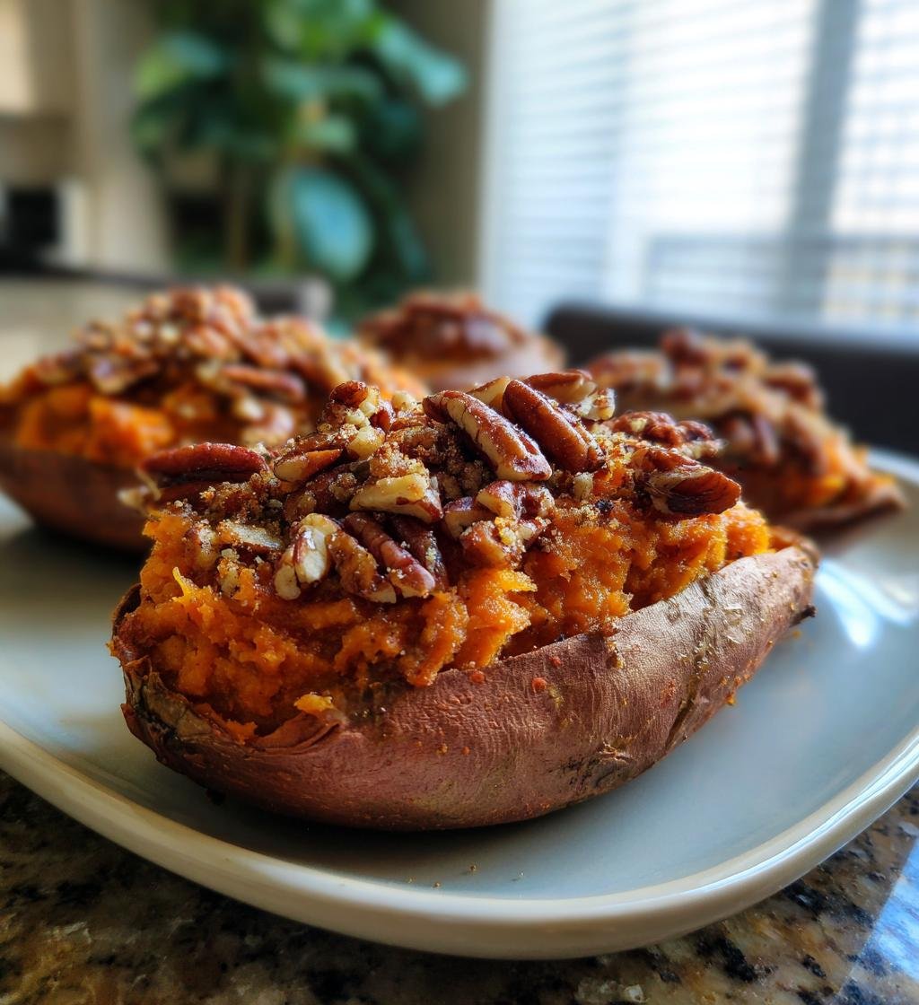 Pecan Pie Twice Baked Sweet Potatoes