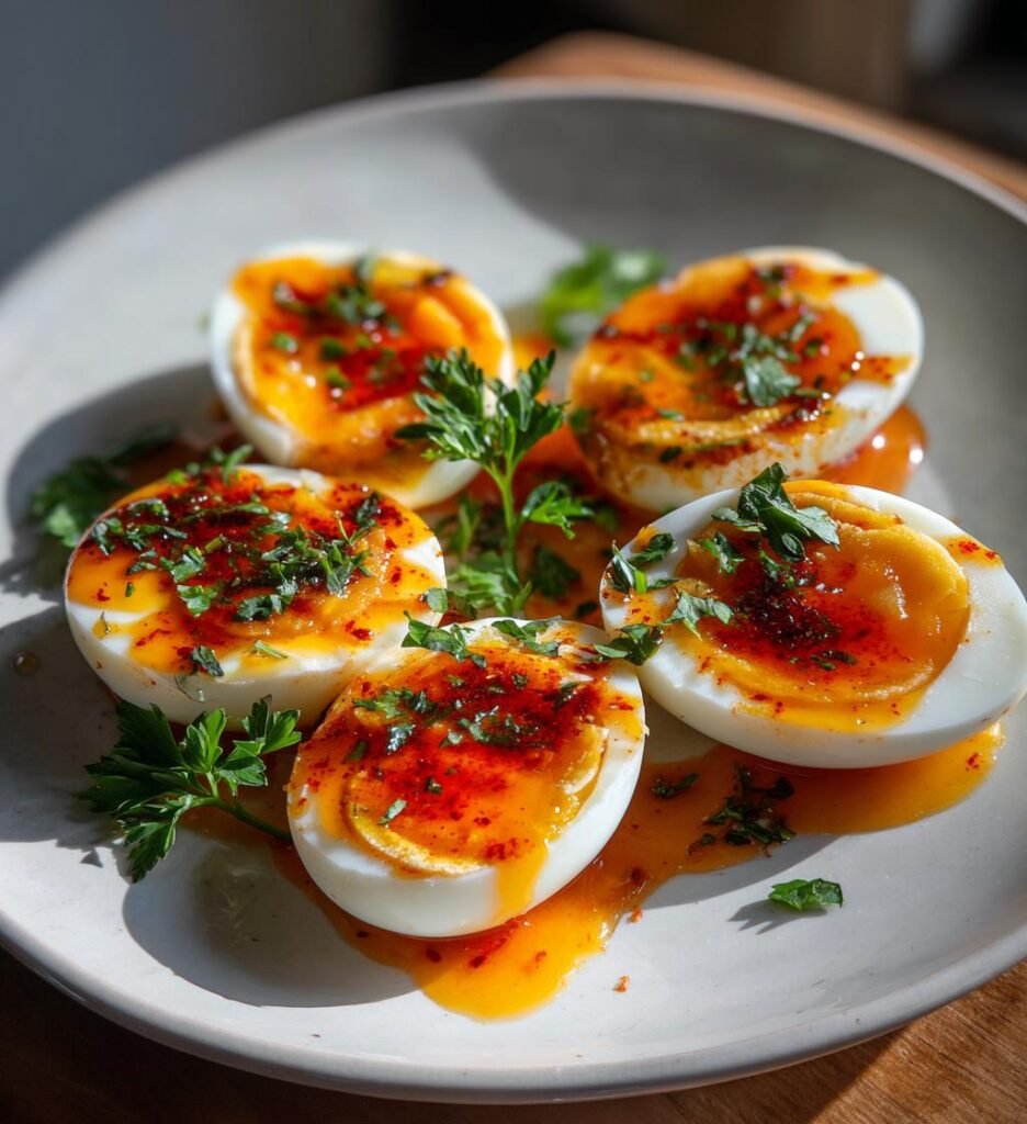 Perfect Jammy Eggs with Spicy Chili Butter