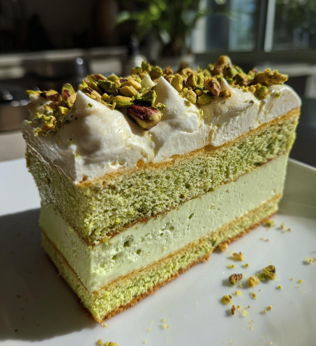 Pistachio Dacquoise Cake - detail 1