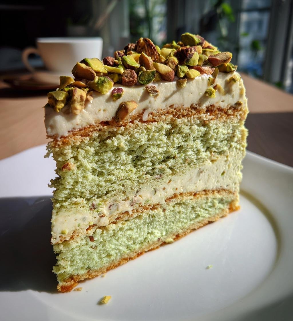Pistachio Dacquoise Cake