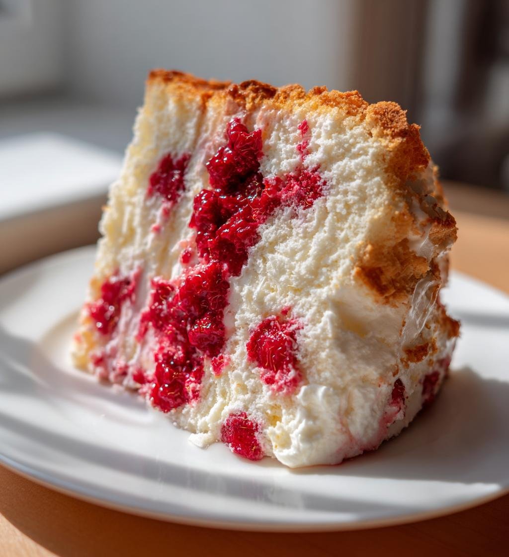 Raspberry Angel Food Cake - detail 1