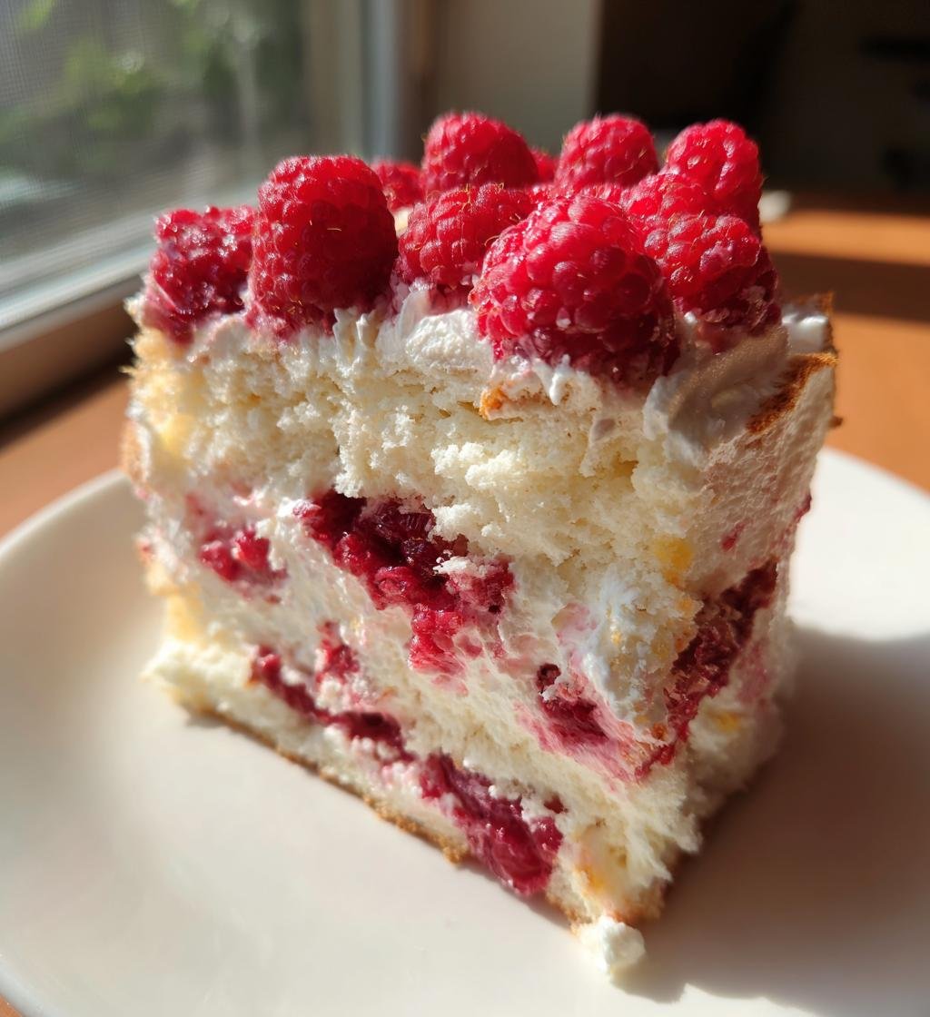 Raspberry Angel Food Cake