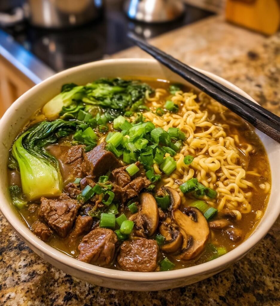 Slow Cooker Beef Ramen Noodles