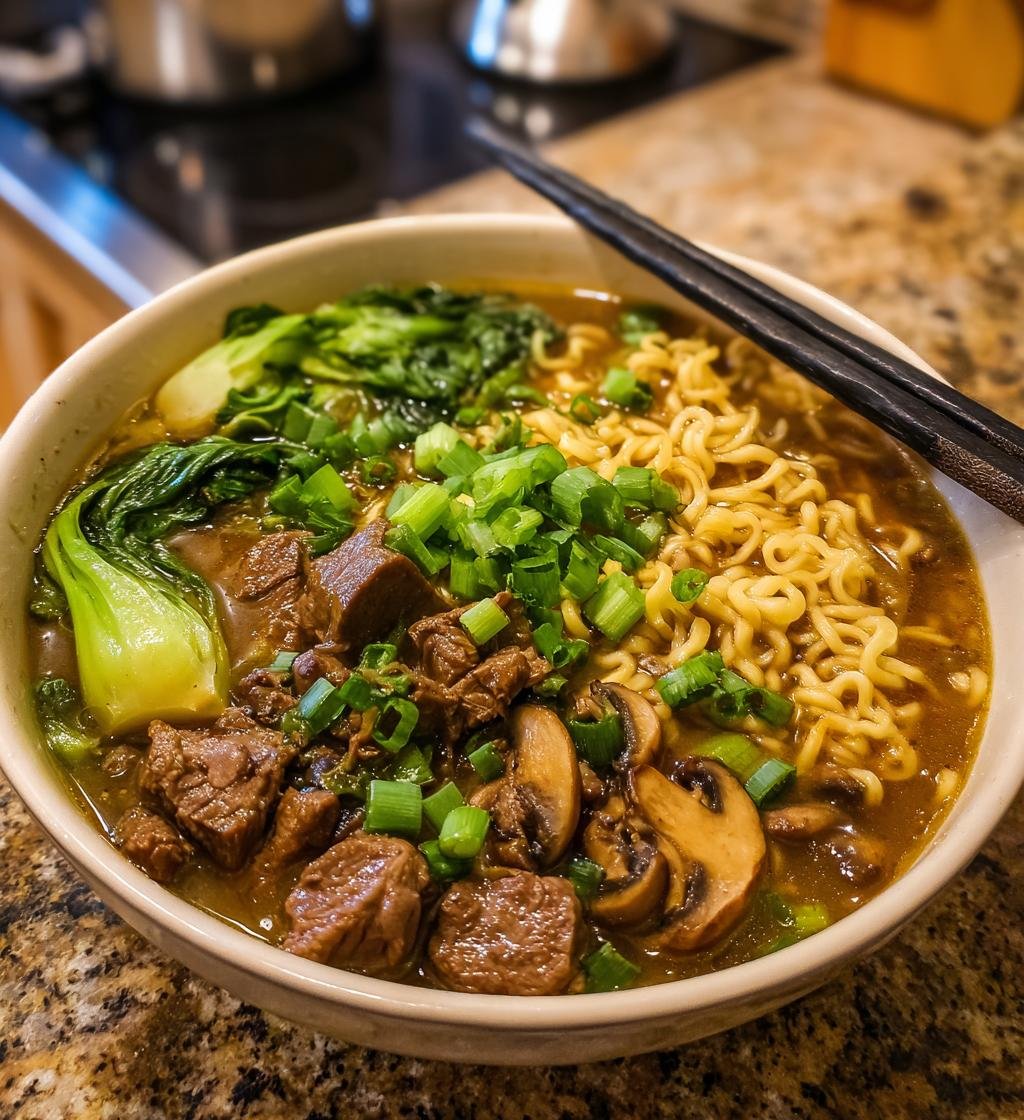 Slow Cooker Beef Ramen Noodles