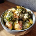 Tahini-Caesar Roasted Brussels Sprouts