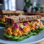 Vegan Buffalo Chickpea Salad Sandwich