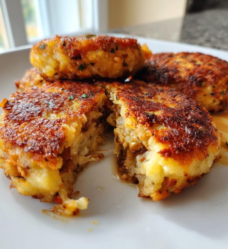 Vegan Mushroom-Stuffed Potato Cakes